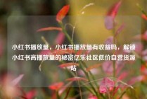 小红书播放量，小红书播放量有收益吗，解锁小红书高播放量的秘密亿乐社区低价自营货源站