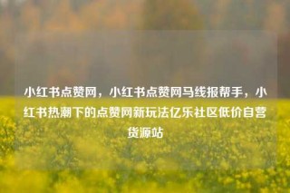 小红书点赞网，小红书点赞网马线报帮手，小红书热潮下的点赞网新玩法亿乐社区低价自营货源站