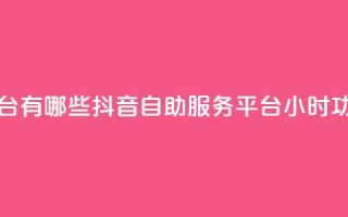 抖音24小时自助平台有哪些 - 抖音自助服务平台24小时功能全解析！