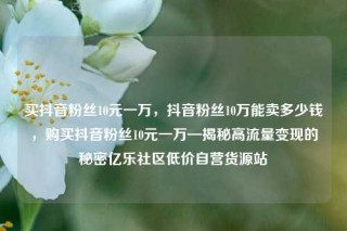 买抖音粉丝10元一万，抖音粉丝10万能卖多少钱，购买抖音粉丝10元一万—揭秘高流量变现的秘密亿乐社区低价自营货源站