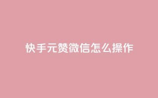 ks快手1元100赞微信怎么操作