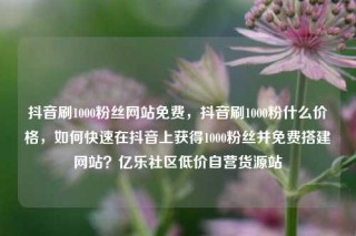 抖音刷1000粉丝网站免费，抖音刷1000粉什么价格，如何快速在抖音上获得1000粉丝并免费搭建网站？亿乐社区低价自营货源站