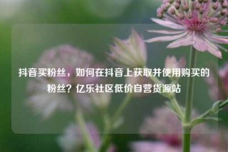 抖音买粉丝，如何在抖音上获取并使用购买的粉丝？亿乐社区低价自营货源站