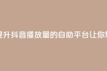 抖音播放自助平台 - 高效提升抖音播放量的自助平台，让你轻松达到流量爆棚!