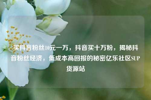买抖音粉丝10元一万，抖音买十万粉，揭秘抖音粉丝经济	，低成本高回报的秘密亿乐社区SUP货源站  第1张