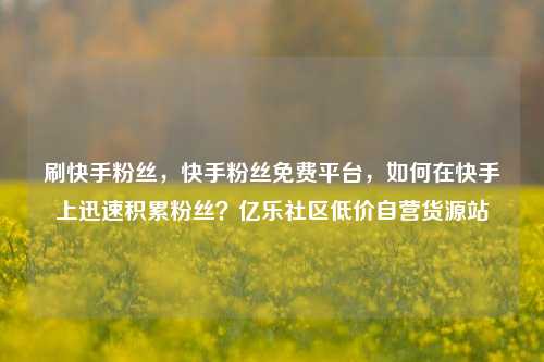 刷快手粉丝，快手粉丝免费平台	，如何在快手上迅速积累粉丝？亿乐社区低价自营货源站  第1张