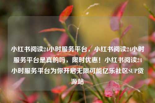 小红书阅读24小时服务平台，小红书阅读24小时服务平台是真的吗，限时优惠！小红书阅读24小时服务平台为你开启无限可能亿乐社区SUP货源站  第1张