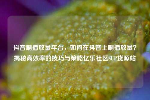 抖音刷播放量平台	，如何在抖音上刷播放量？揭秘高效率的技巧与策略亿乐社区SUP货源站  第1张