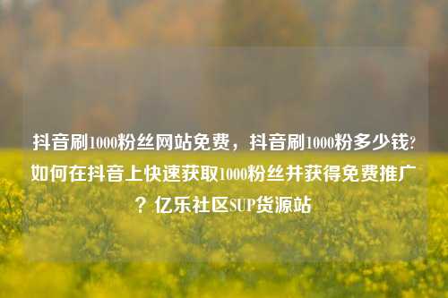 抖音刷1000粉丝网站免费，抖音刷1000粉多少钱?如何在抖音上快速获取1000粉丝并获得免费推广？亿乐社区SUP货源站  第1张