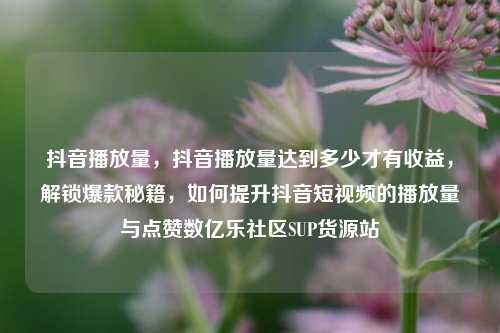 抖音播放量，抖音播放量达到多少才有收益	，解锁爆款秘籍，如何提升抖音短视频的播放量与点赞数亿乐社区SUP货源站  第1张