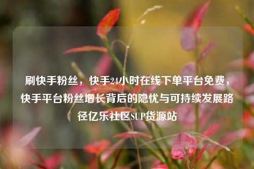 刷快手粉丝，快手24小时在线下单平台免费	，快手平台粉丝增长背后的隐忧与可持续发展路径亿乐社区SUP货源站  第1张