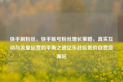 快手刷粉丝	，快手账号粉丝增长策略，真实互动与流量运营的平衡之道亿乐社区低价自营货源站  第1张